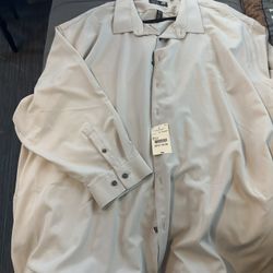 Men’s Dress Shirt Light Gray 4XL