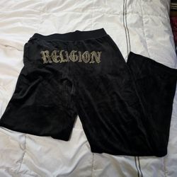 True Religion Velvet Straight Leg Sweat Pants. 