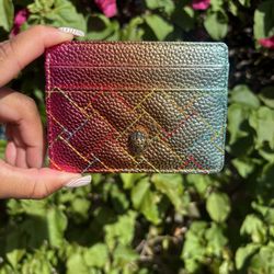 Authentic Kurt Geiger London Rainbow Leather Card Holder. 