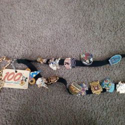 Vintage Disney Pins And Lanyard
