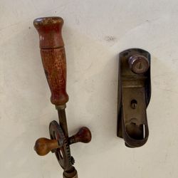 Antique Hand Drill And Wood Planer