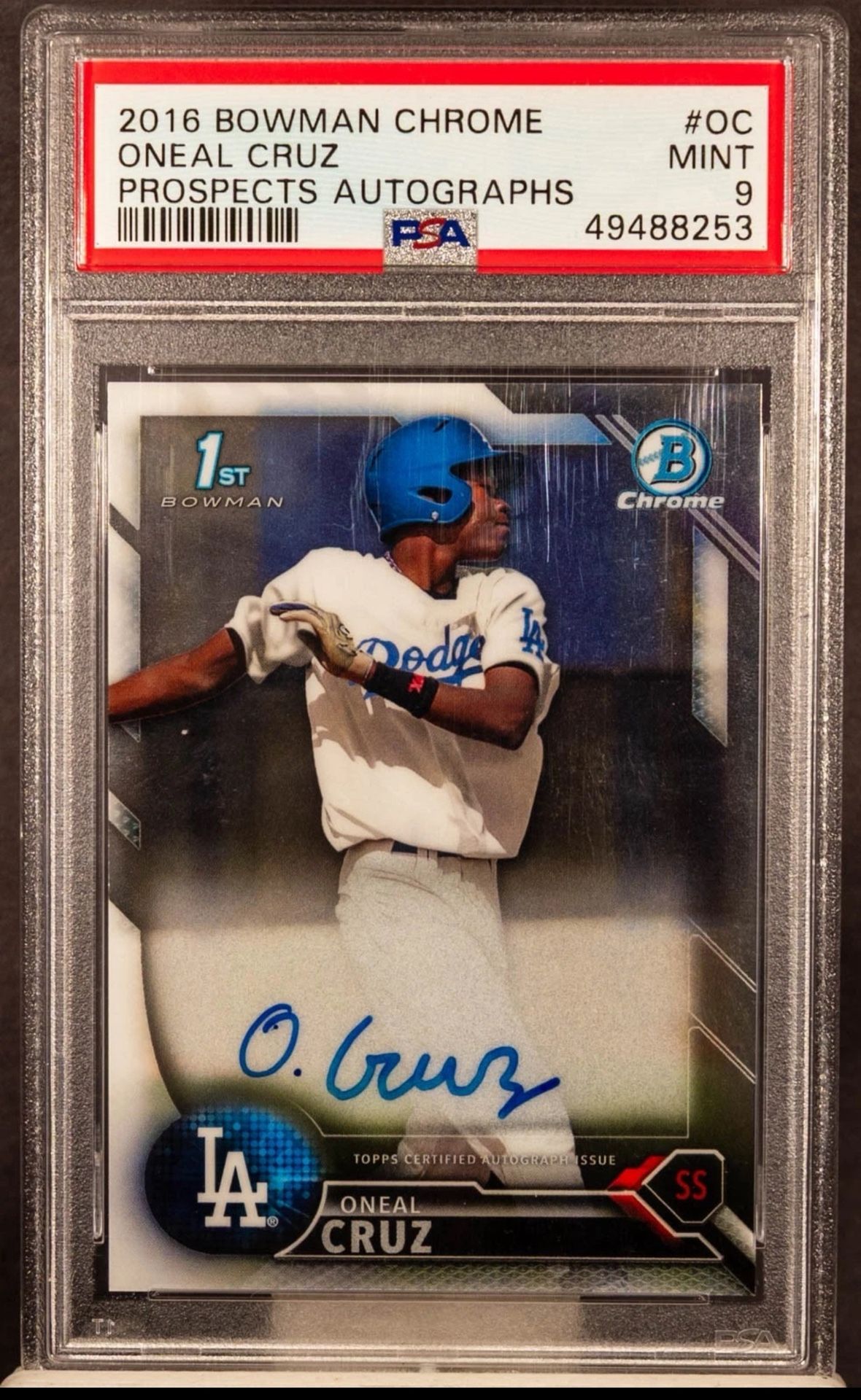 2016 1st Bowman Chrome O’Neal Cruz Auto PSA 9