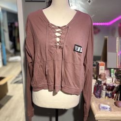 VS pink Lace Front Sweater