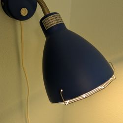 2  IKEA Minnen Spider Web Design Wall Mounted Lamp Lights - Blue and White 
