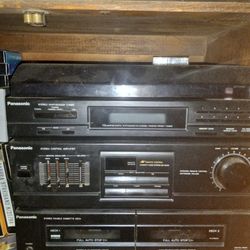 Panasonic Stereo System With Radio Dual Tape Deck And Record Player. 