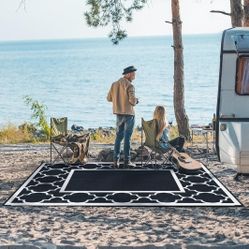 8ft X 10ft Outdoor Reversible Area Rug $25