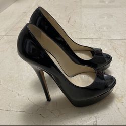 Jimmy Choo Black Patent Platform Heels