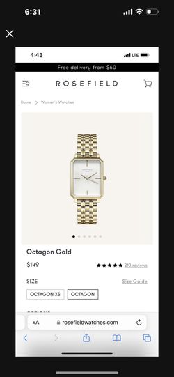Gold Plated Rectangle Women Watch