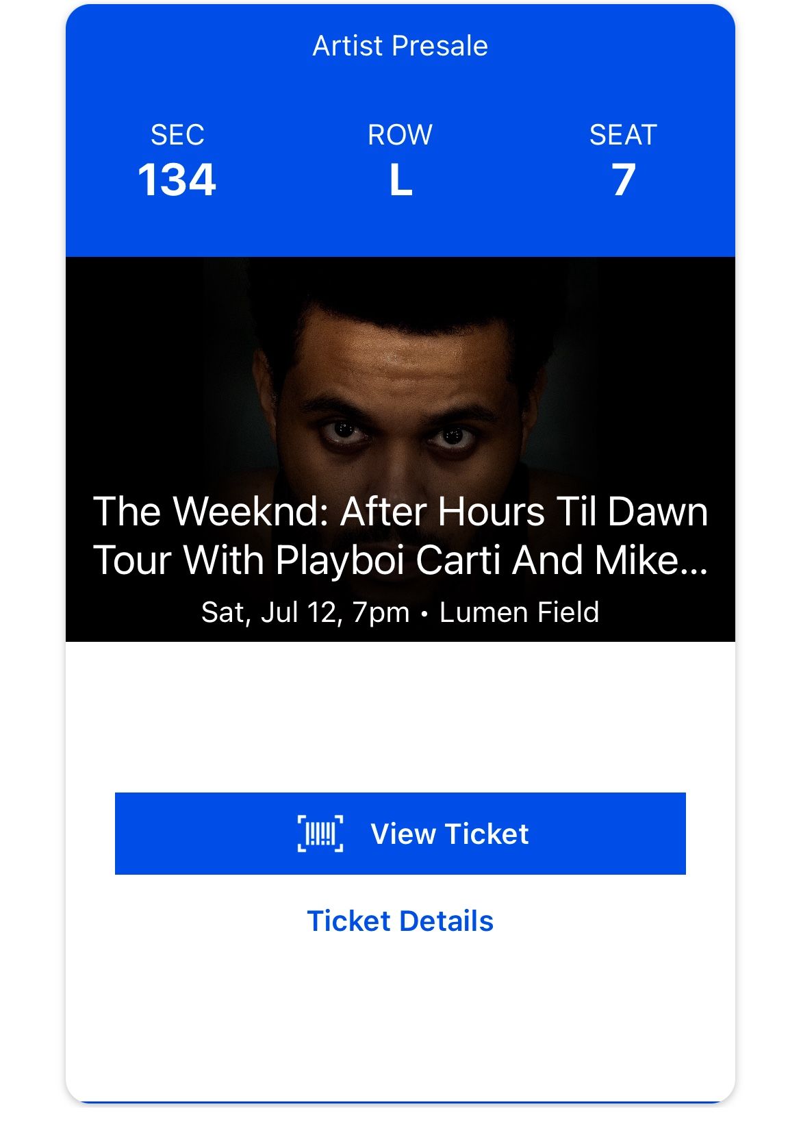 The Weeknd Tour Ticket