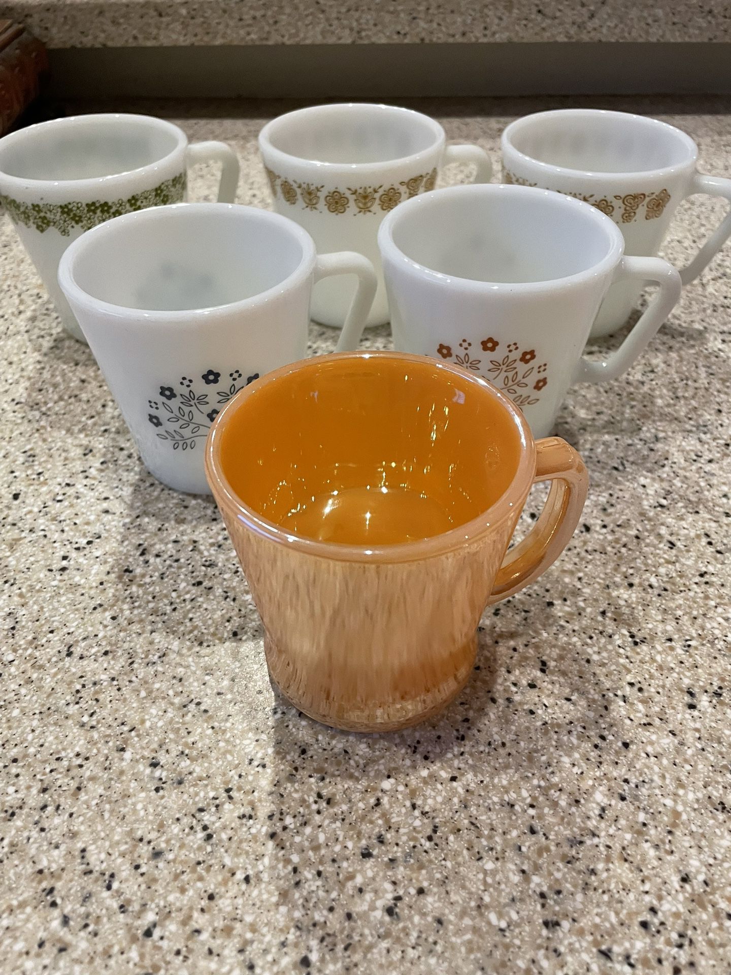 Vintage Pyrex And Fire King Coffee Cups