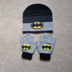 Batman Hat & Gloves For Toddler  Brand New 