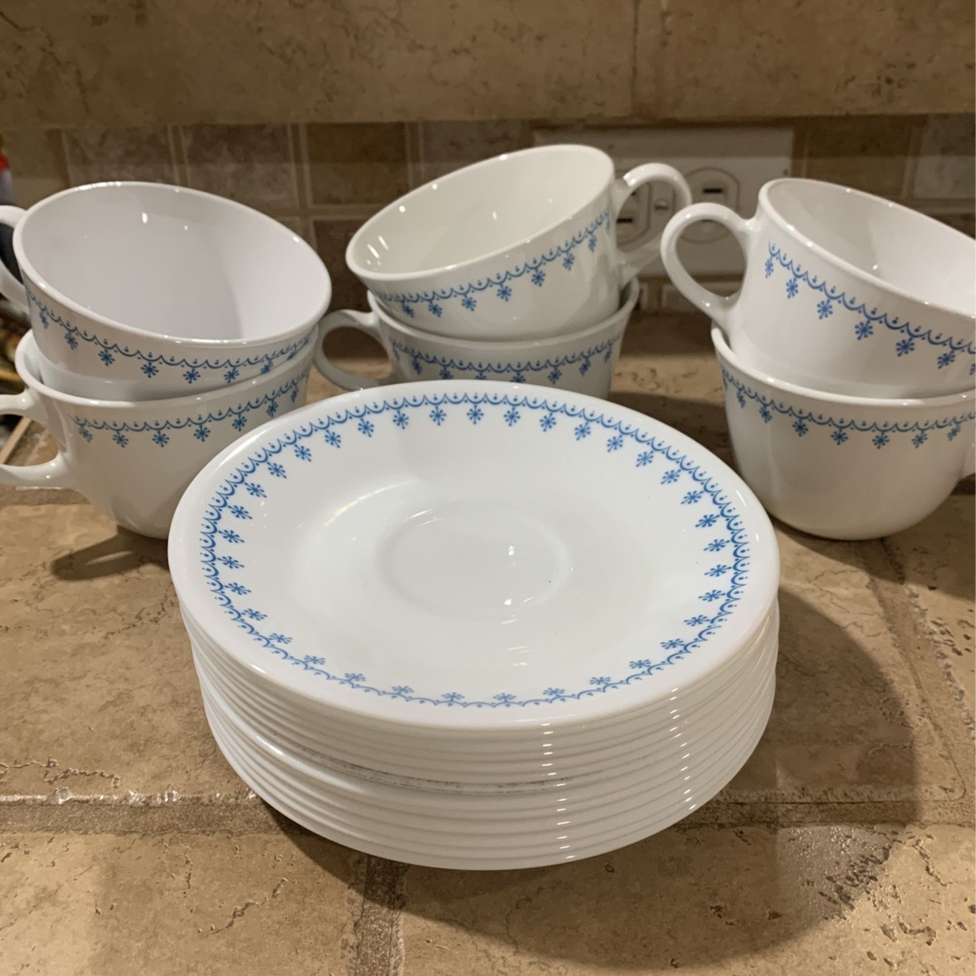 Vintage Set of Corelle Cups and 13 Saucers Corelle Corningware