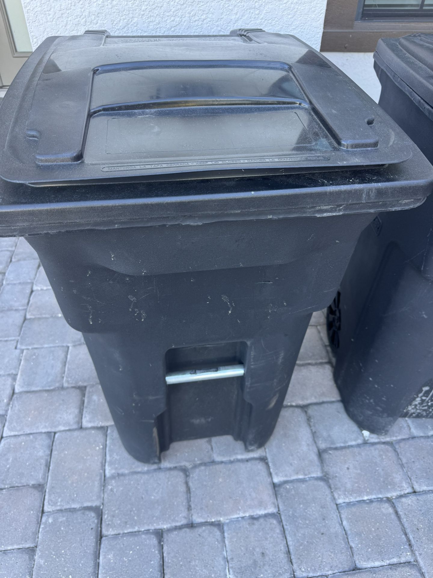 TWO Toter 64-Gallon Wheeled Trash Cans
