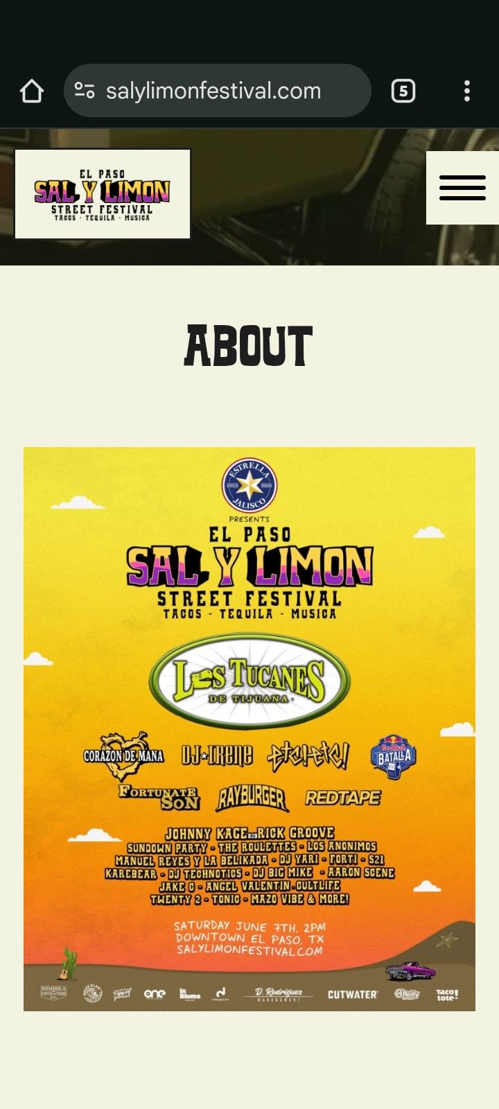 Sal Y Limon Concert - 1 Gen admission 