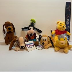 Disney Store Mini Bean Bag Trusty Lady Simba Pluto Goofy Pooh 8"-9” Plush  