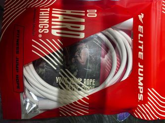 Elite Jumps Fitness Jump Rope 10 ft 6mm PVC Adjustable Length White