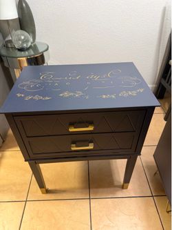 Modern Black & Gold Nightstand