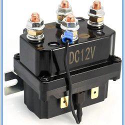 Solenoid Relay, 12V 250A Winch Relay Solenoid Replacement Contactor for 3000-5000lbs ATV UT Winch Control