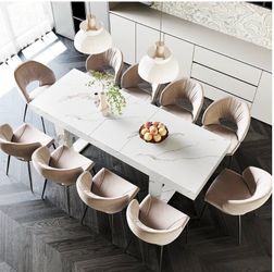 10 White Extendable Dining Table