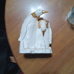 Glazed White Porcelain Penguins 