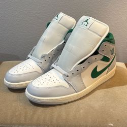Jordan One Mid Pure Platinum Pine Green 