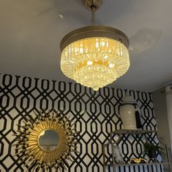 48” Crystal Modern Ceiling Fan / Chandelier – Like New