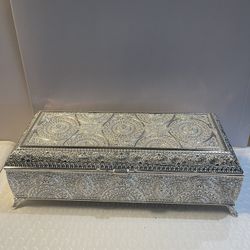 Vintage Silver plated jewelry box from India