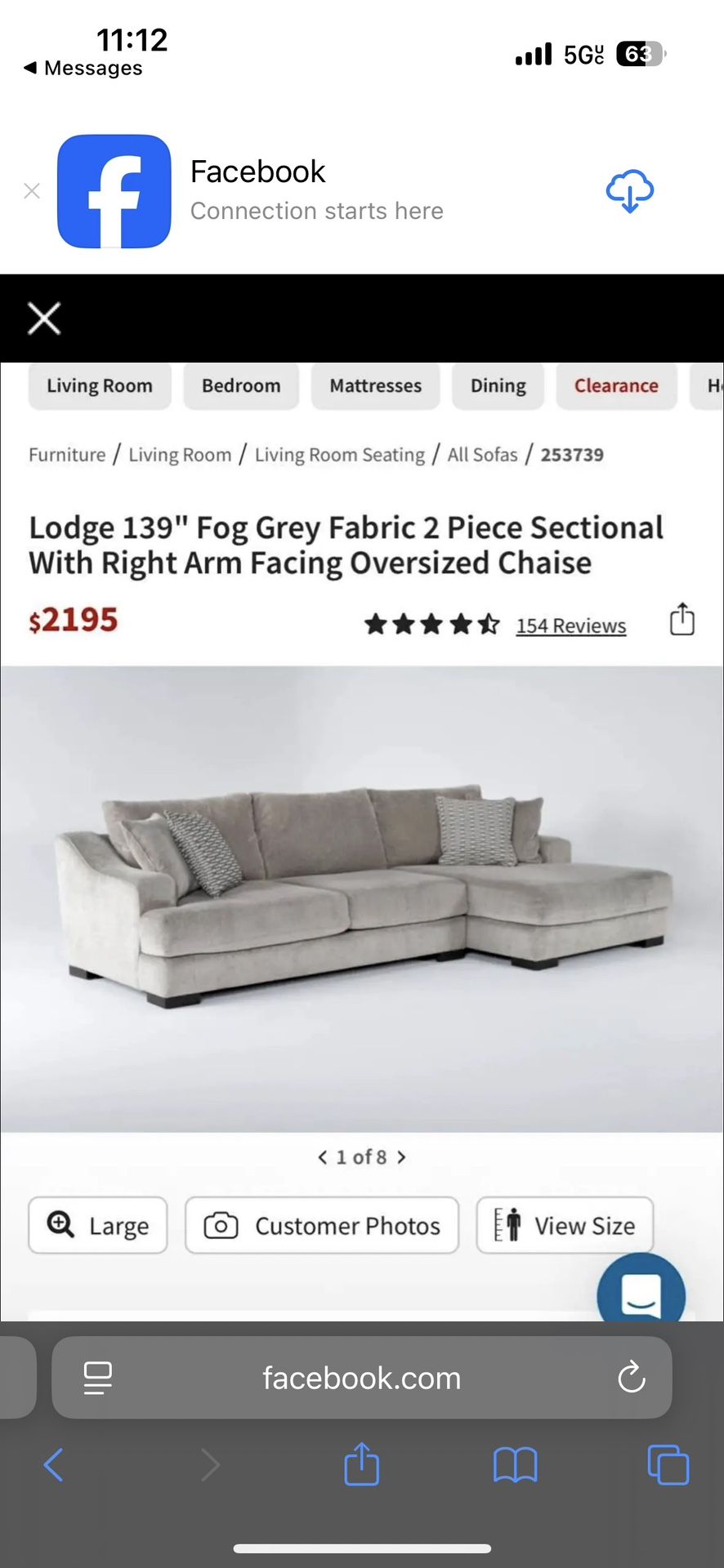 New Living spaces Sectional