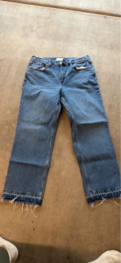 Abercrombie & Fitch Wide Leg Cropped Denim Jeans