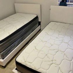 NEW Twin Size Bed And MATTRESS Two Sets Mattress Bed Twin Camas Individual Nueva 