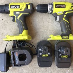 RYOBI DRILLS + Batteries + Charger