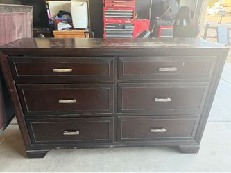 wooden dressers and mirror