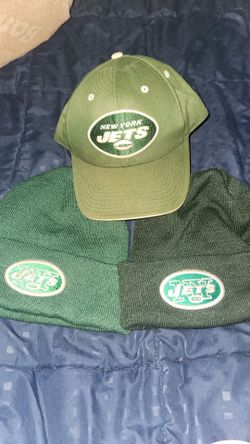 Green and white New York Jets headwear set