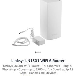 Linksys LN1301 WiFi 6 Tri-band Router