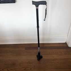 Adjustable, standing cane
