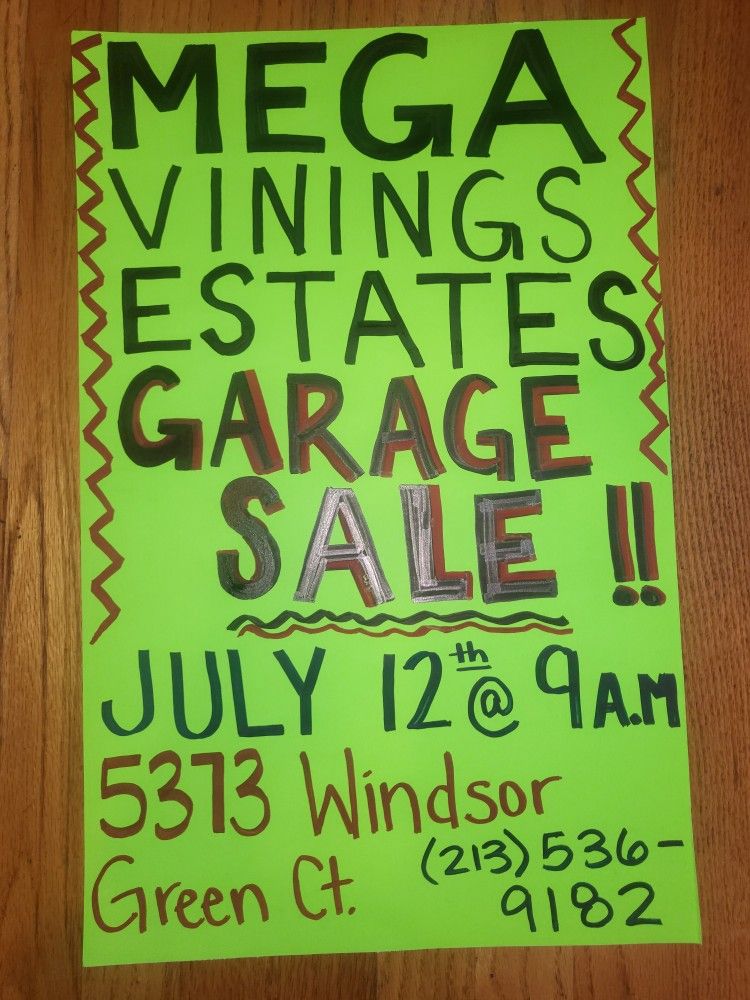 MEGA VININGS ESTATES GARAGE SALE