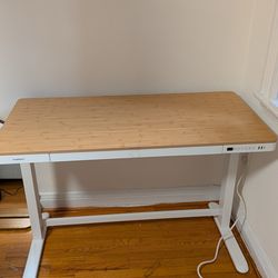 Height Adjustable Desk with Drawer, Chargers, Cable Management