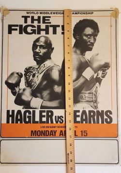1985 Hagler Hearns Boxing Poster "The Fight" Vintage Middleweight Championship.
