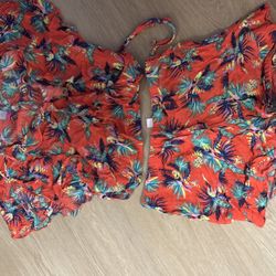 Two Piece Crop Top Shirt, And Shorts