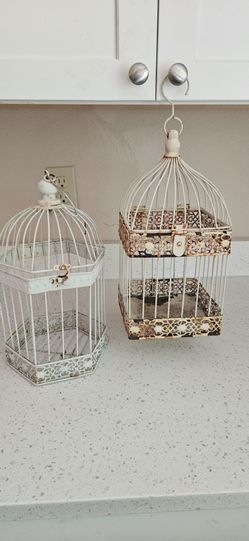 Decorative Metal Birdcages Set of 2