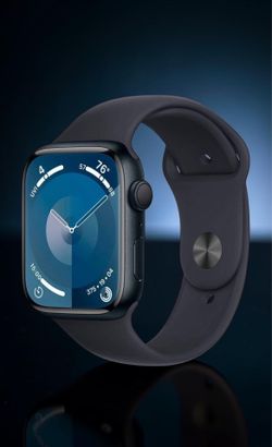 BRAND NEW Apple Watch Series 9 GPS (2024) 45mm Midnight Aluminum Case with Midnight Sport Band - S/M