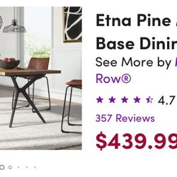 Modern Industrial Style Dining Table – Like New!