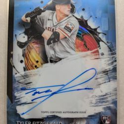 Tyler Fitzgerald Topps Finest Autographed Blue Rookie Limited Number 38/150