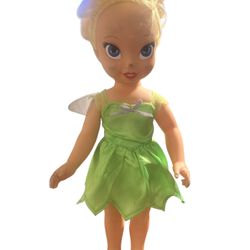 Disney Fairies Tinker Bell 2008 Playmates Doll 15” she has black marks on her face and hands. T-91