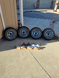 Zenith style w13x7 wire wheels with 155/80/13 tires