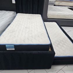 NEW IN BOX Twin & Full Size Black Platform Bed Frame With Trundle 