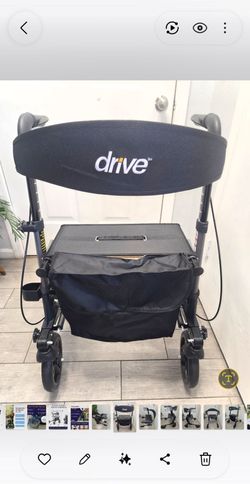 Drive Medical Compact Folding Rollator walker - Lightweight Foldable Walker for Seniors