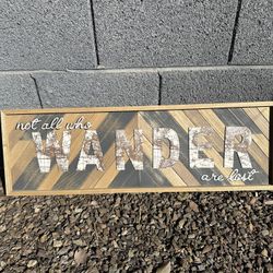 Wood Travel Sign “Wander”