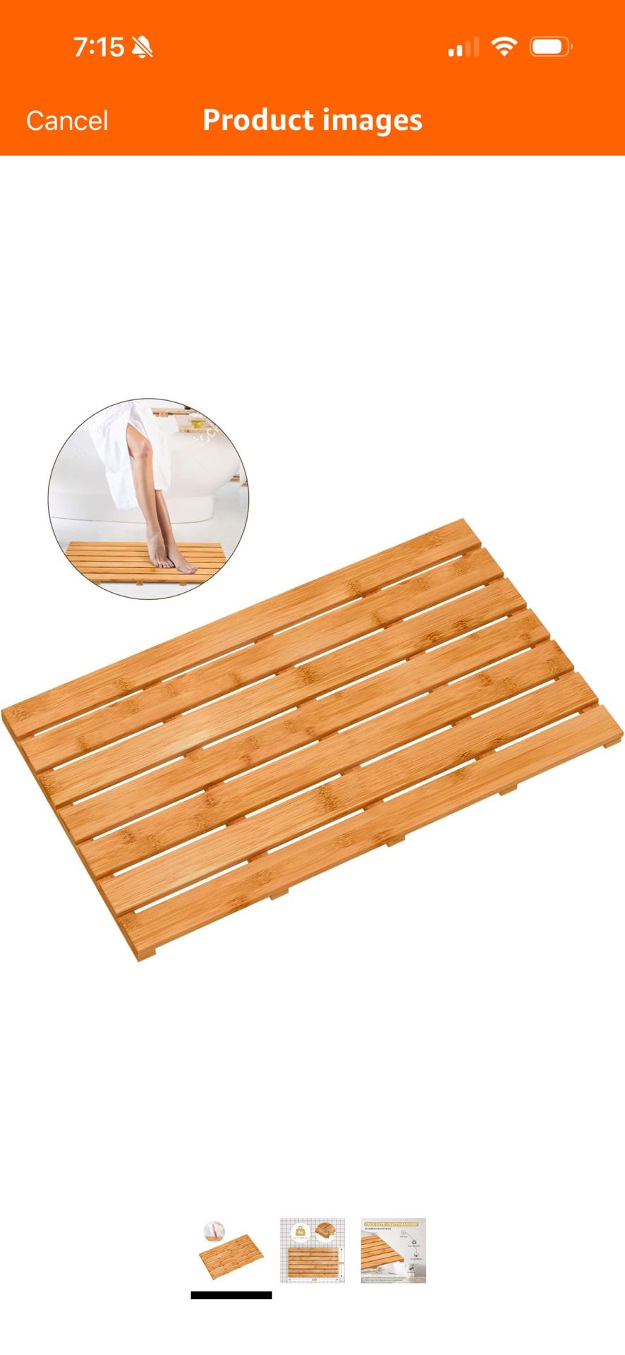 Bamboo Wooden Bath Floor Mat
