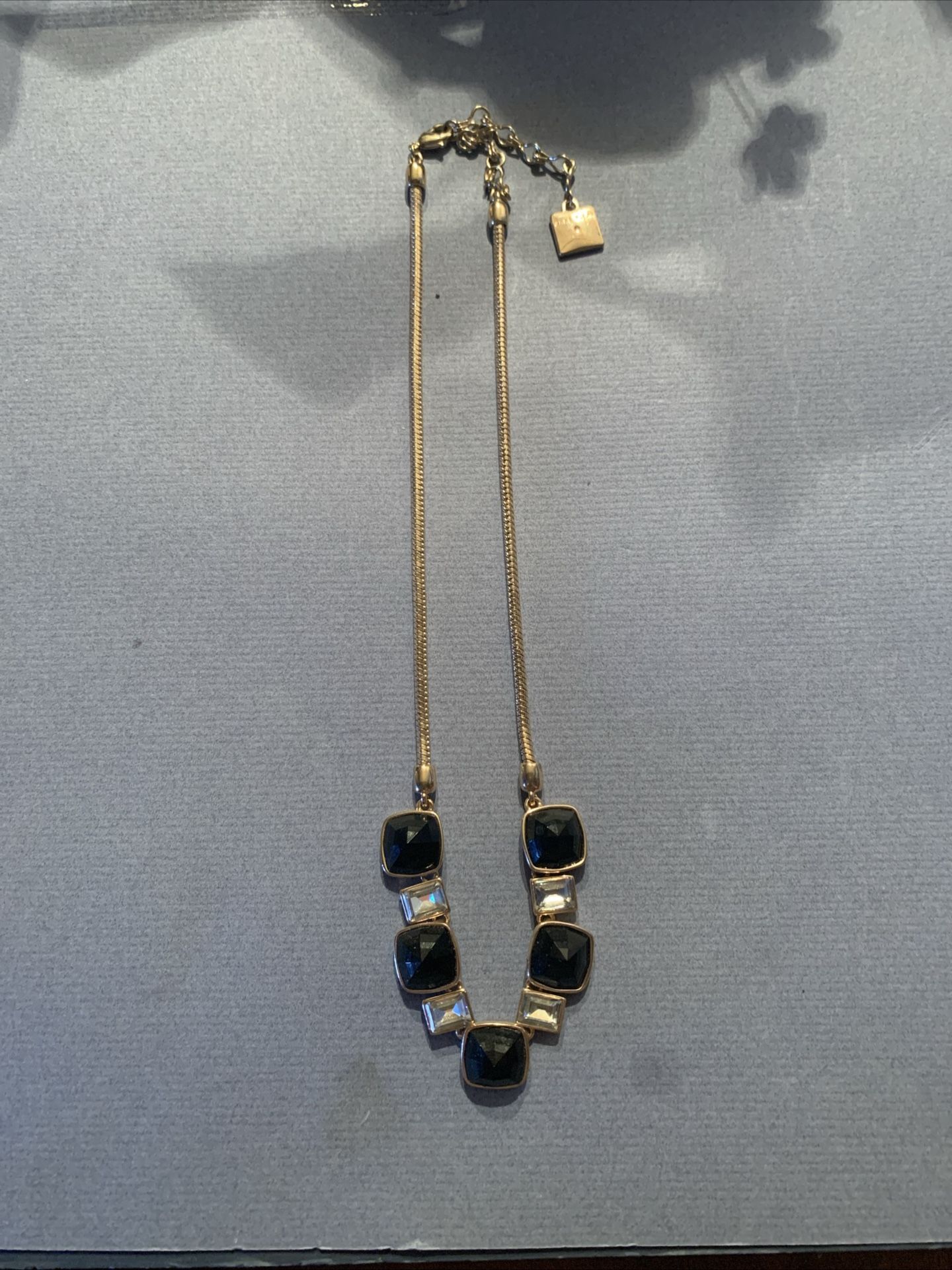 Anne Klein Vintage Gold Plated Colorful Sugarloaf Glass Costume Choker Necklace